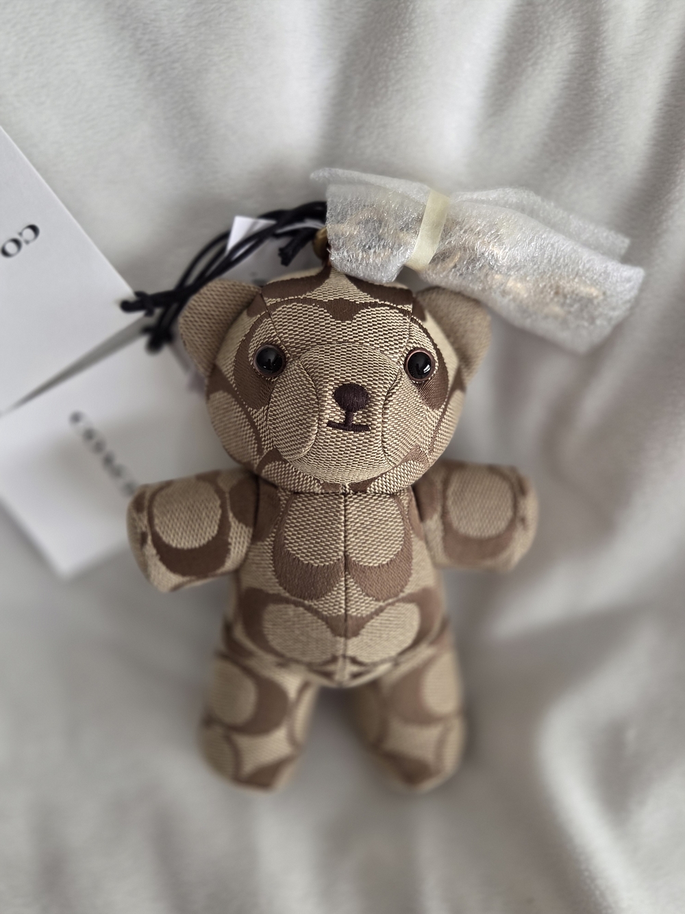 Coach Brown & Beige Signature Teddy Bag Charm